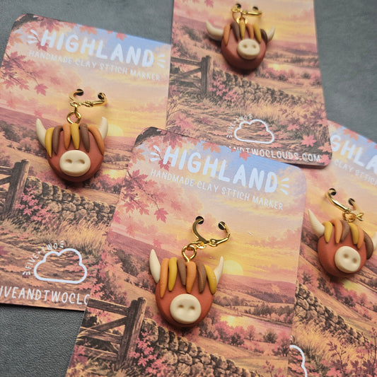 Stitch Markers - Highland Coo